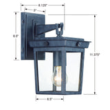 Belmont 1 Light Graphite Outdoor Sconce BEL-A8061-GE