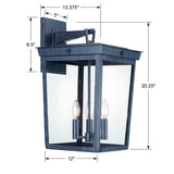 Belmont 3 Light Graphite Outdoor Sconce BEL-A8063-GE