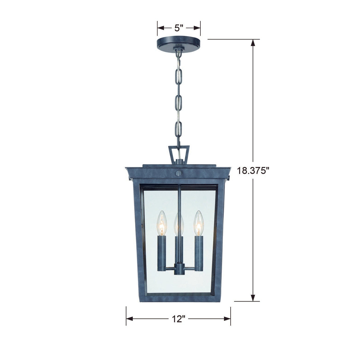 Belmont 3 Light Graphite Outdoor Pendant BEL-A8065-GE