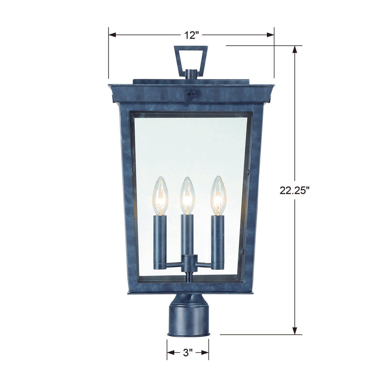 Belmont 3 Light Graphite Outdoor Post BEL-A8069-GE