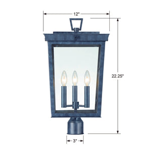 Belmont 3 Light Graphite Outdoor Post BEL-A8069-GE