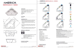 Americh BM0321TA2-BI Bermuda III 5959 - Tub Only / Airbath 2 - Biscuit