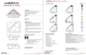 Americh BM0221TA2-BI Bermuda II 5959 - Tub Only / Airbath 2 - Biscuit