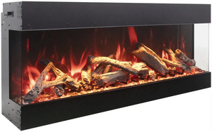 Amantii TRV-85-BESPOKE Tru View Bespoke - 85" Indoor / Outdoor 3 Sided Electric Fireplace Featuring a 20" Height, WiFi Compatibility, Bluetooth Connectivity, Multi Function Remote, and a Selection of Media Options