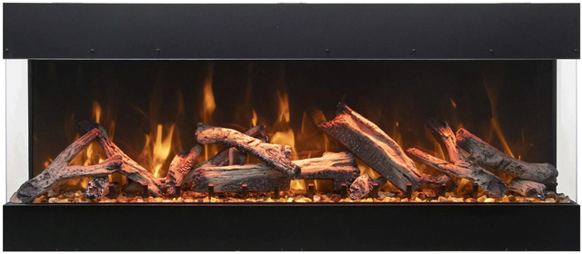 Amantii TRV-65-BESPOKE Tru View Bespoke - 65" Indoor / Outdoor 3 Sided Electric Fireplace Featuring a 20" Height, WiFi Compatibility, Bluetooth Connectivity, Multi Function Remote, and a Selection of Media Options