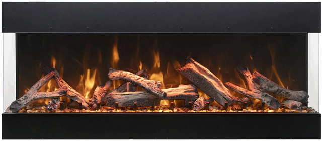 Amantii TRV-85-BESPOKE Tru View Bespoke - 85" Indoor / Outdoor 3 Sided Electric Fireplace Featuring a 20" Height, WiFi Compatibility, Bluetooth Connectivity, Multi Function Remote, and a Selection of Media Options