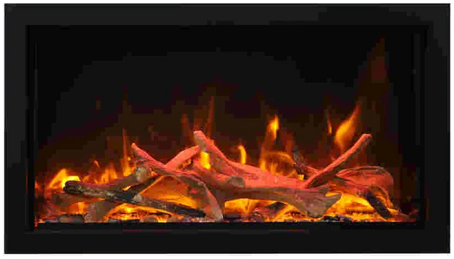 Amantii BI-60-DEEP-XT Panorama Deep & Xtra Tall Full View Smart Electric  - 60" Indoor /Outdoor WiFi Enabled  Fireplace, featuring a MultiFunction Remote, Multi Speed Flame Motor, Glass Media & a Black Trim