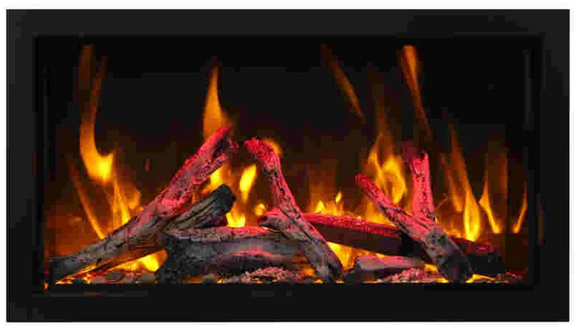 Amantii BI-60-DEEP-XT Panorama Deep & Xtra Tall Full View Smart Electric  - 60" Indoor /Outdoor WiFi Enabled  Fireplace, featuring a MultiFunction Remote, Multi Speed Flame Motor, Glass Media & a Black Trim