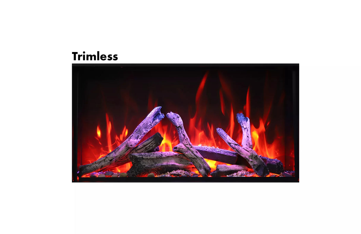 Amantii BI-40-DEEP-XT Panorama Deep & Xtra Tall Full View Smart Electric  - 40" Indoor /Outdoor WiFi Enabled  Fireplace, featuring a MultiFunction Remote, Multi Speed Flame Motor, Glass Media & a Black Trim