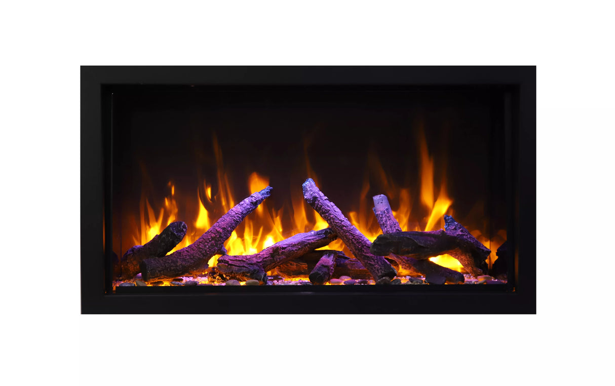 Amantii BI-50-DEEP-XT Panorama Deep & Xtra Tall Full View Smart Electric  - 50" Indoor /Outdoor WiFi Enabled  Fireplace, featuring a MultiFunction Remote, Multi Speed Flame Motor, Glass Media & a Black Trim