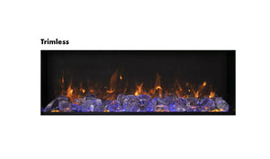 Amantii BI-40-XTRASLIM Panorama Xtraslim Full View Smart Electric  - 40" Indoor /Outdoor WiFi Enabled  Fireplace, featuring a MultiFunction Remote, Multi Speed Flame Motor, Glass Media & a Black Trim