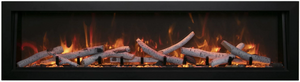 Amantii BI-72-DEEP-XT Panorama Deep & Xtra Tall Full View Smart Electric  - 72" Indoor /Outdoor WiFi Enabled  Fireplace, featuring a MultiFunction Remote, Multi Speed Flame Motor, Glass Media & a Black Trim