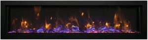 Amantii BI-50-DEEP-XT Panorama Deep & Xtra Tall Full View Smart Electric  - 50" Indoor /Outdoor WiFi Enabled  Fireplace, featuring a MultiFunction Remote, Multi Speed Flame Motor, Glass Media & a Black Trim