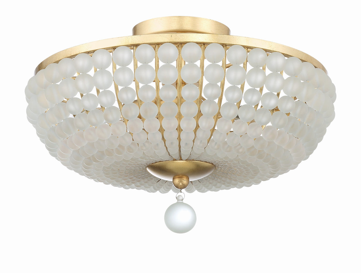 Bella 3 Light Antique Gold Semi Flush Mount BLA-10660-GA
