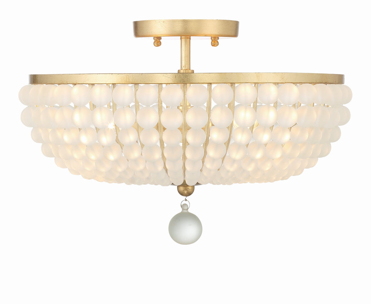 Bella 3 Light Antique Gold Semi Flush Mount BLA-10660-GA