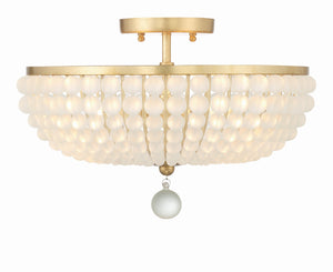 Bella 3 Light Antique Gold Semi Flush Mount BLA-10660-GA