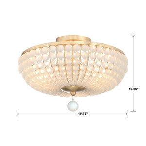 Bella 3 Light Antique Gold Semi Flush Mount BLA-10660-GA