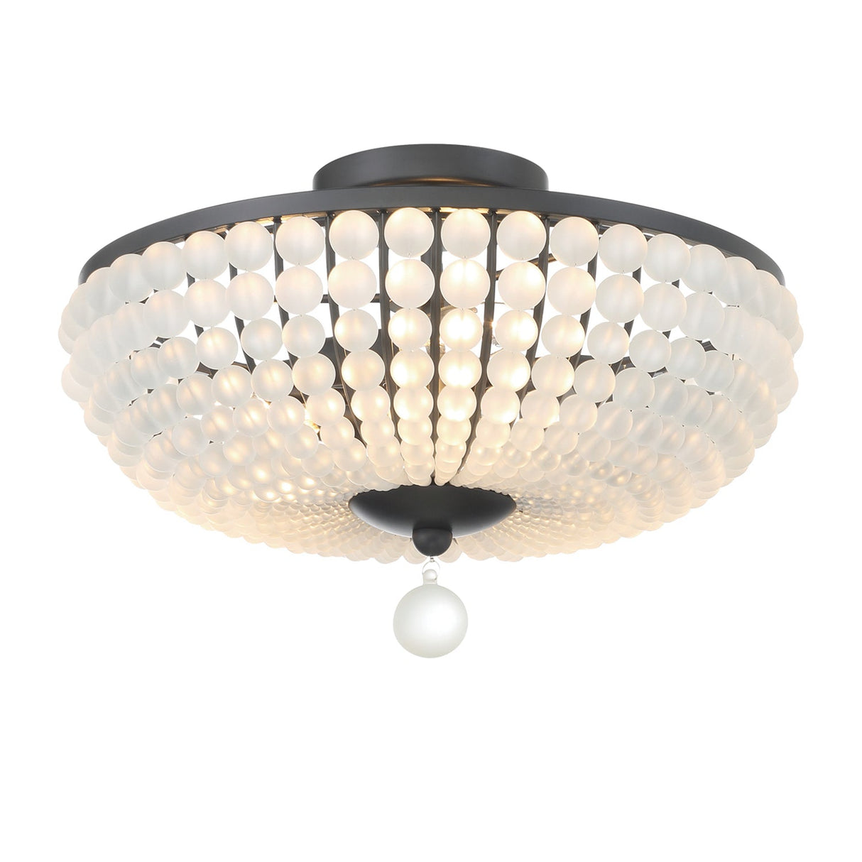 Bella 3 Light Matte Black Semi Flush Mount BLA-10660-MK