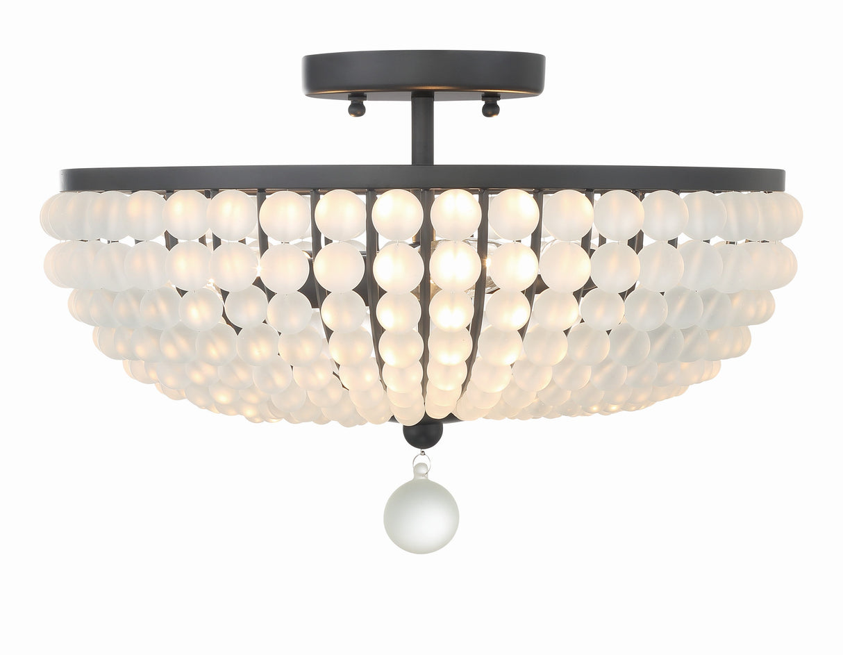 Bella 3 Light Antique Gold Semi Flush Mount BLA-10660-GA