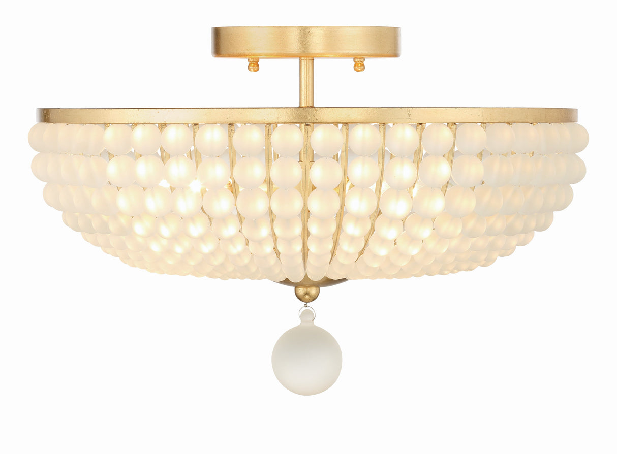 Bella 4 Light Antique Gold Semi Flush Mount BLA-10665-GA