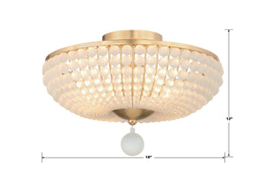 Bella 4 Light Antique Gold Semi Flush Mount BLA-10665-GA