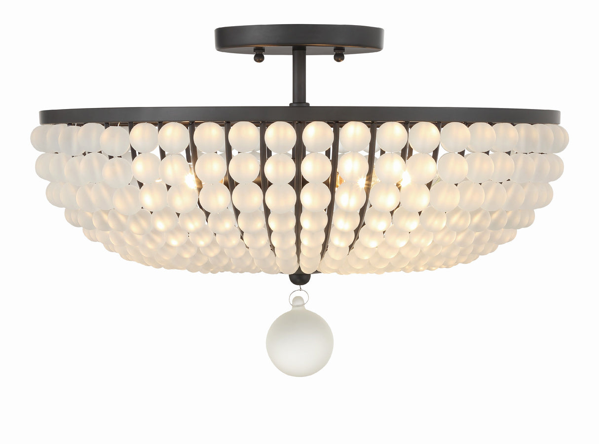 Bella 4 Light Antique Gold Semi Flush Mount BLA-10665-GA