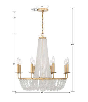 Bella 8 Light Antique Gold Chandelier BLA-10668-GA
