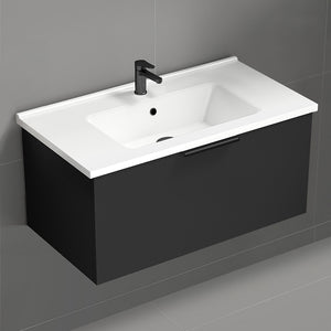 Bathroom Vanity, Modern, Floating, Black, 34"