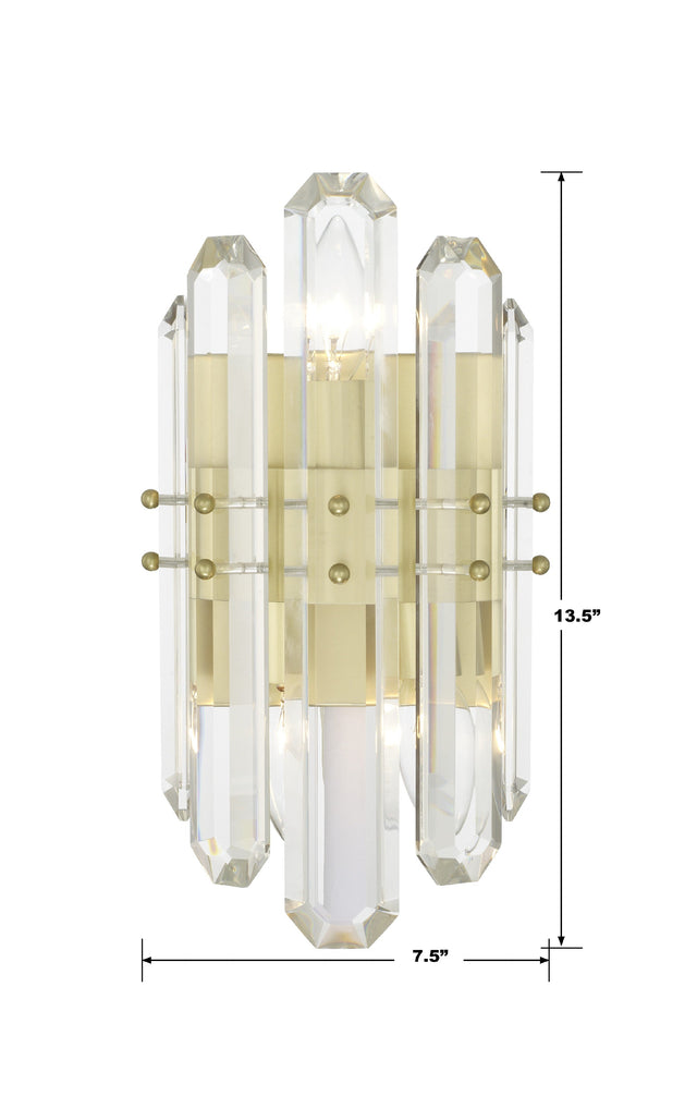 Bolton 2 Light Aged Brass Sconce BOL-8882-AG