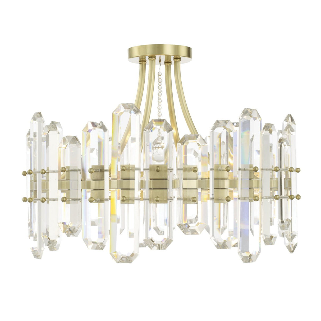 Bolton 4 Light Aged Brass Semi Flush Mount BOL-8884-AG