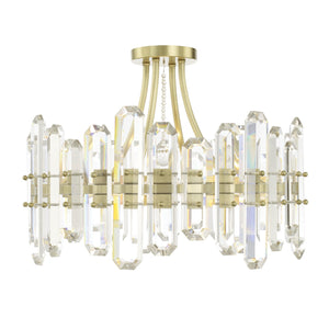 Bolton 4 Light Aged Brass Semi Flush Mount BOL-8884-AG
