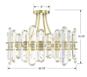 Bolton 4 Light Aged Brass Semi Flush Mount BOL-8884-AG