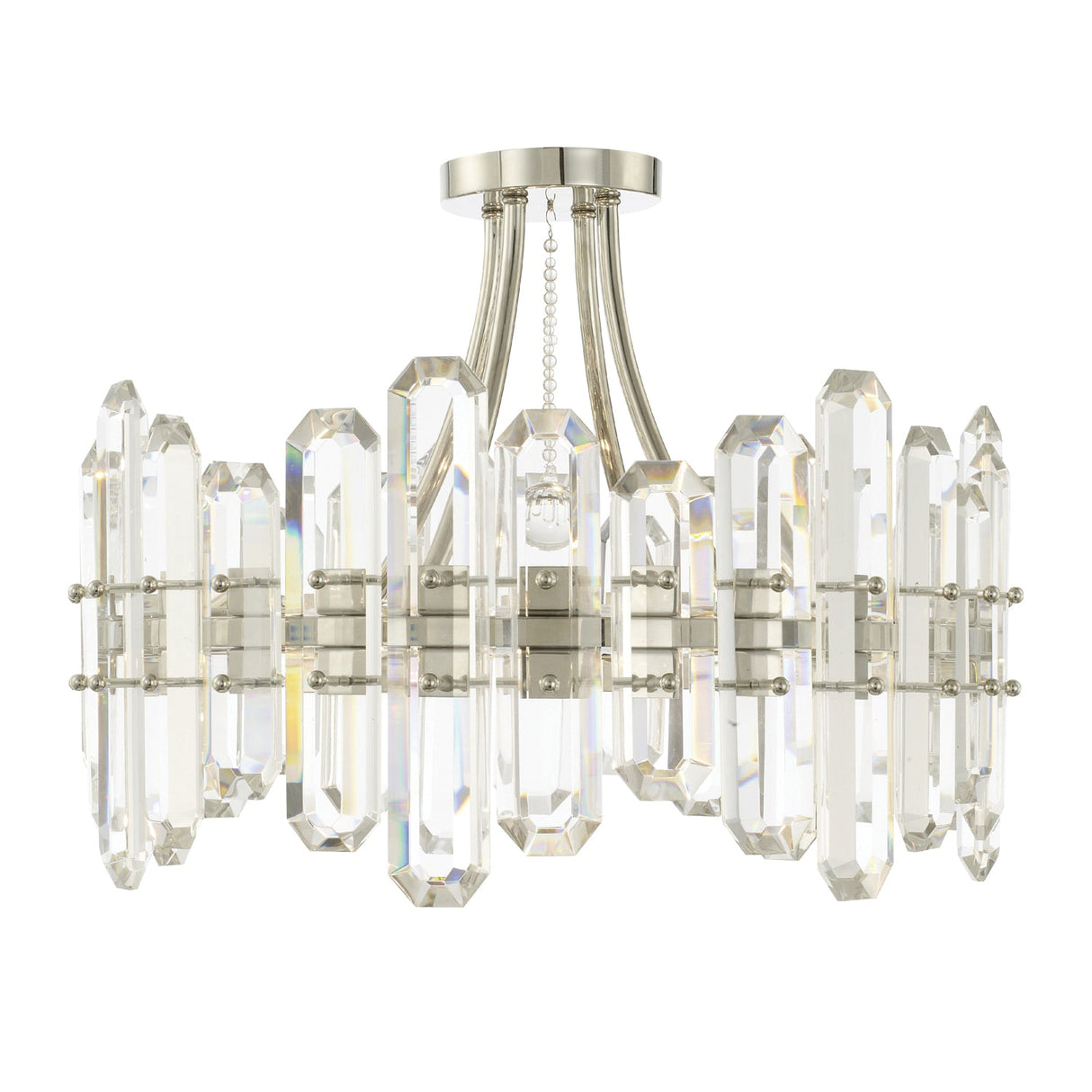 Bolton 4 Light Polished Nickel Semi Flush Mount BOL-8884-PN
