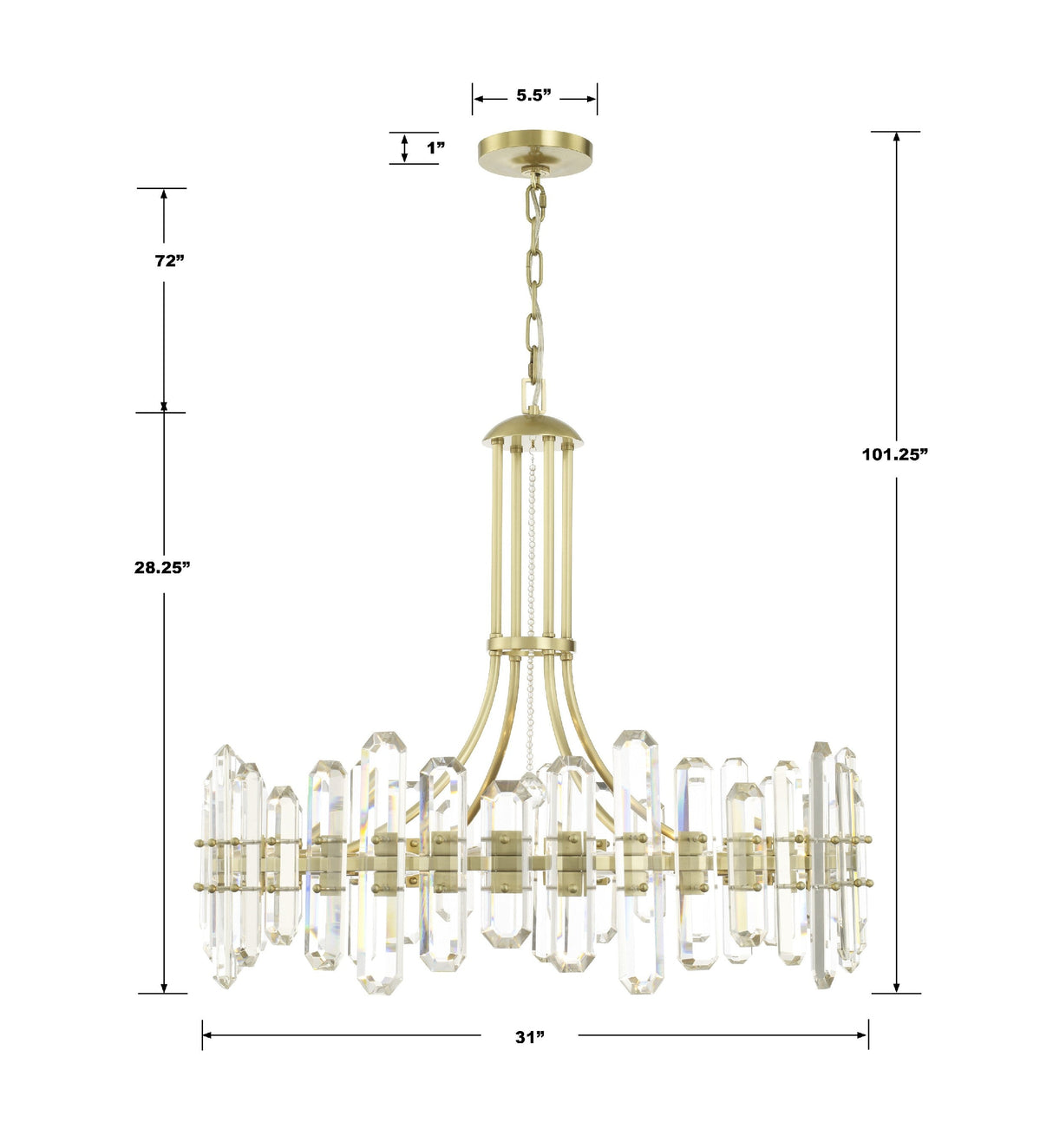 Bolton 12 Light Aged Brass Chandelier BOL-8889-AG