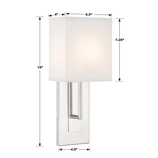 Brent 1 Light Polished Nickel Sconce BRE-A3631-PN