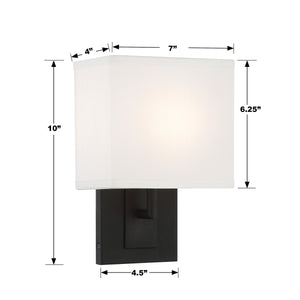 Brent 1 Light Black Forged Sconce BRE-A3632-BF