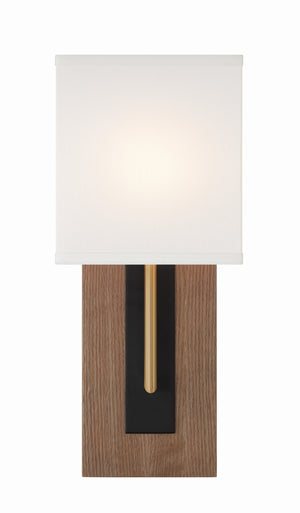 Brent 1 Light Matte Black + Vibrant Gold Sconce BRE-A3633-MK-VG
