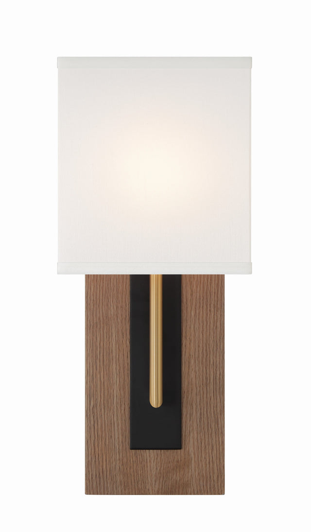 Brent 1 Light Matte Black + Vibrant Gold Sconce BRE-A3633-MK-VG
