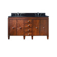 Avanity Brentwood 61 in. Double Vanity in New Walnut finish with Black Granite Top