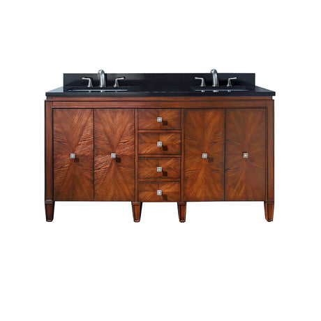 Avanity Brentwood 61 in. Double Vanity in New Walnut finish with Black Granite Top