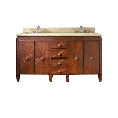 Avanity Brentwood 61 in. Double Vanity in New Walnut finish with Crema Marfil Marble Top