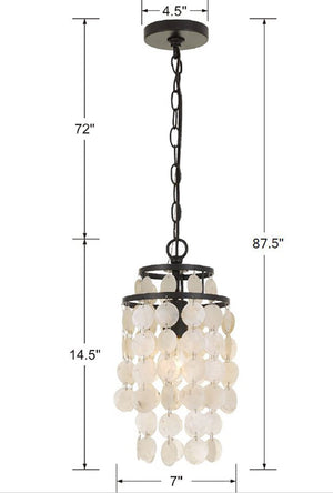 Brielle 1 Light Dark Bronze Mini Pendant BRI-3000-DB