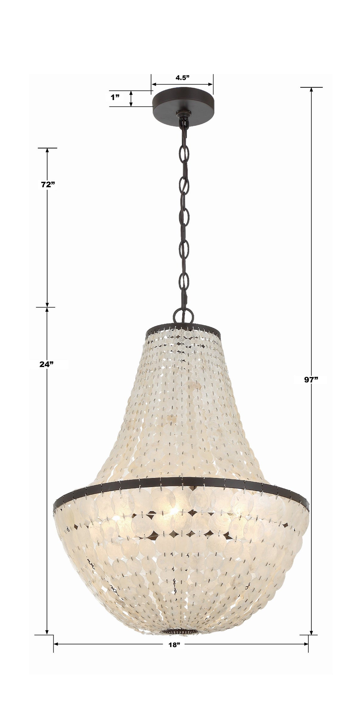 Brielle 6 Light Dark Bronze Chandelier BRI-3006-DB