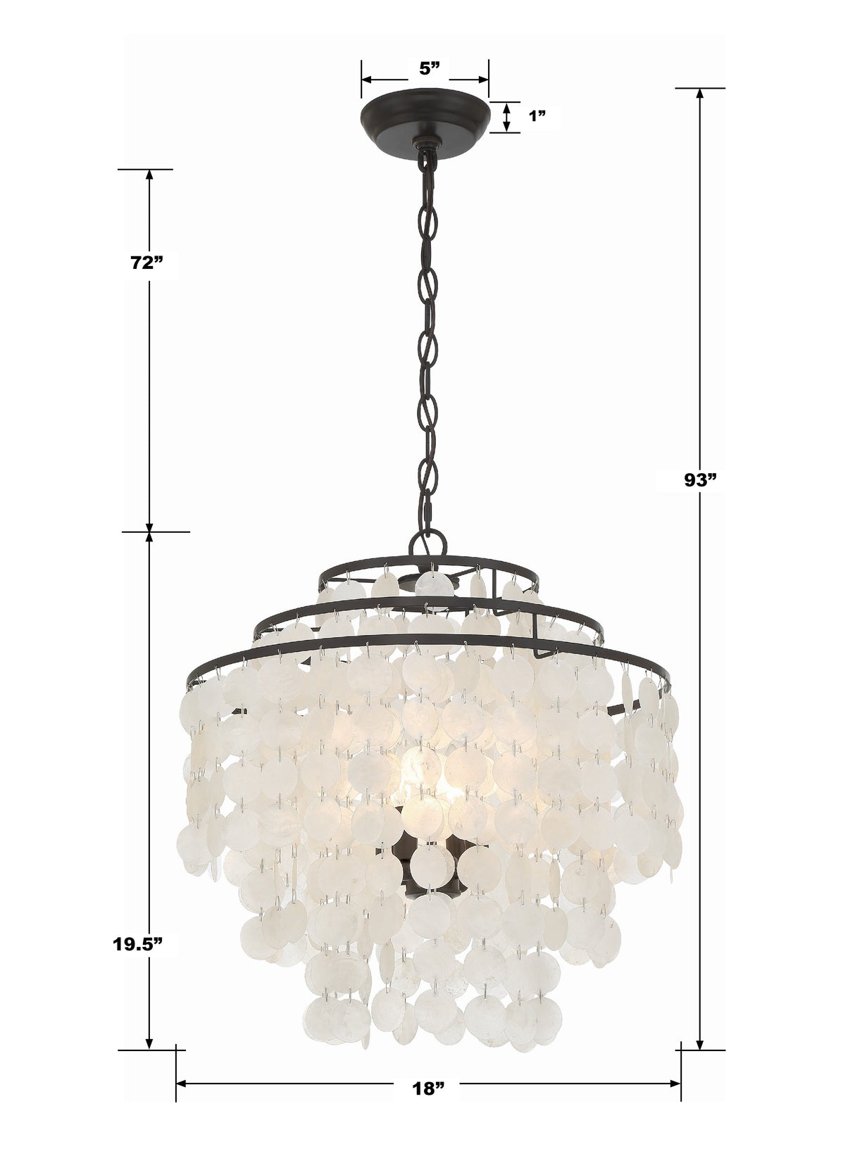 Brielle 4 Light Dark Bronze Chandelier BRI-3008-DB