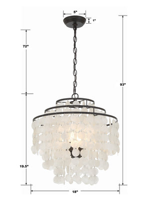 Brielle 4 Light Dark Bronze Chandelier BRI-3008-DB