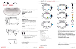 Americh BR6636TA2-BI Brisa 6636 - Tub Only / Airbath 2 - Biscuit