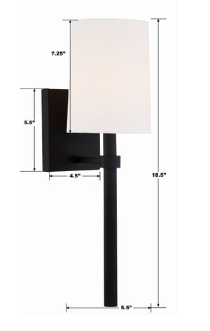 Bromley 1 Light Black Forged Sconce BRO-451-BF