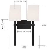 Bromley 2 Light Black Forged Sconce BRO-452-BF