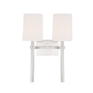 Bromley 2 Light Polished Nickel Sconce BRO-452-PN