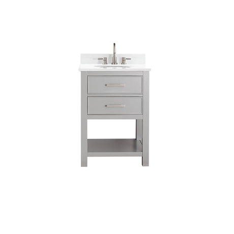 Avanity Brooks 25 in. Vanity in Chilled Gray finish with Engineered White Stone Top